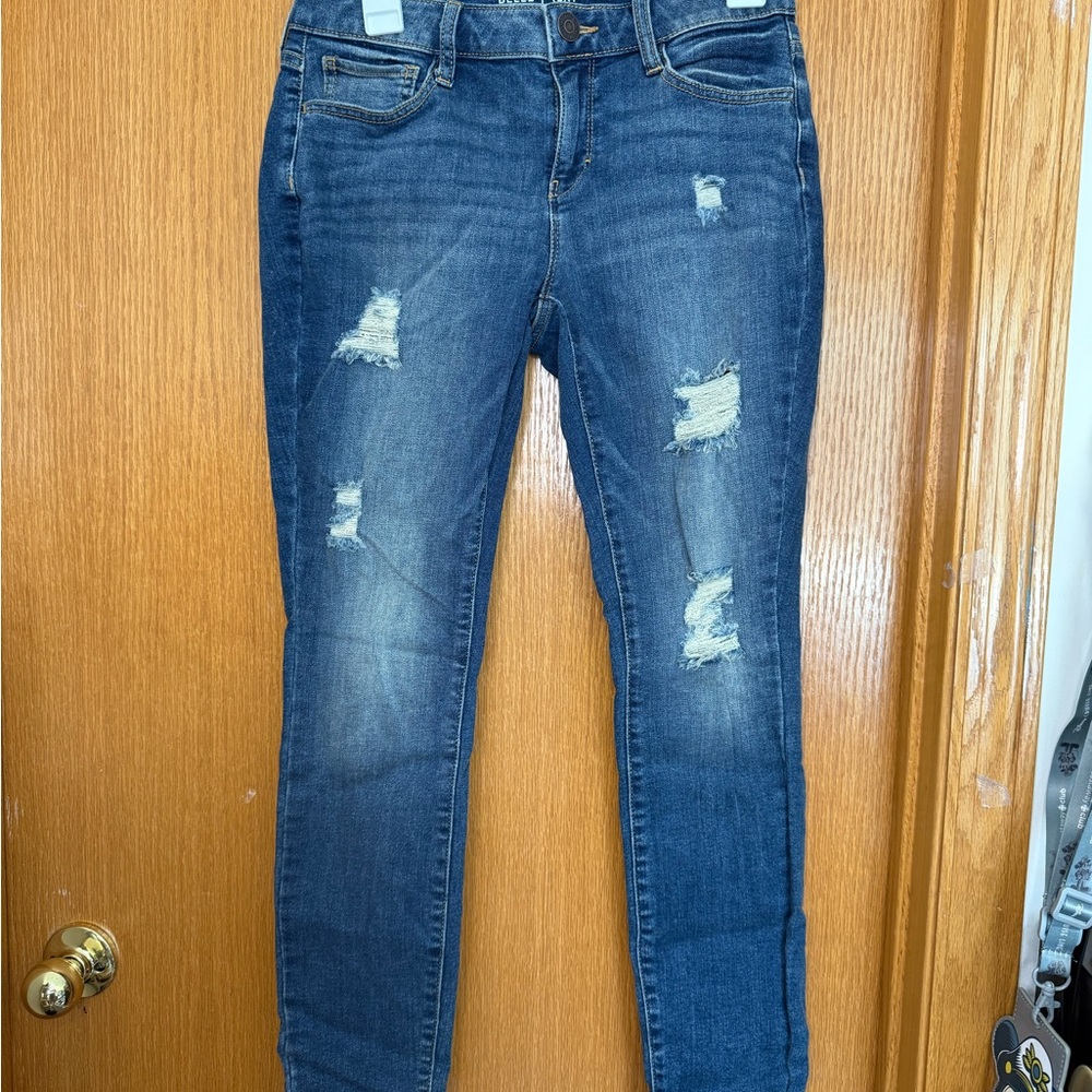Belle Sky Distressed Denim Skinny Jeans
